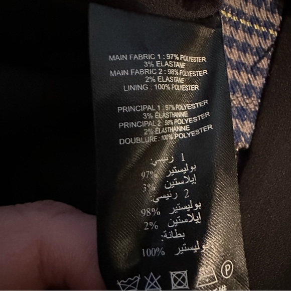 Self-Portrait Scottish Ruffled Checked Plaid Tweed Mini Skirt Blue Bicolor Sz 4 - Picture 9 of 10